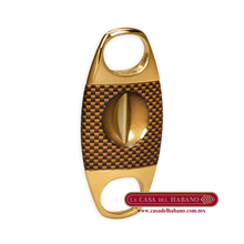 Cargar imagen en el visor de la galería, CORTADOR EN V LOTUS CON DISEÑO FIBRA DE CARBONO - Puros Cubanos Originales | La Casa del Habano México