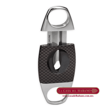 Cargar imagen en el visor de la galería, CORTADOR EN V LOTUS CON DISEÑO FIBRA DE CARBONO - Puros Cubanos Originales | La Casa del Habano México