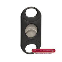 Cargar imagen en el visor de la galería, PURERA CON CORTADOR DE PIEL PARA 2 PUROS DISEÑO FIBRA DE CARBONO - Puros Cubanos Originales | La Casa del Habano México