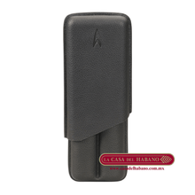 Cargar imagen en el visor de la galería, PURERA DE PIEL PARA 2 PUROS COLOR NEGRO - Puros Cubanos Originales | La Casa del Habano México