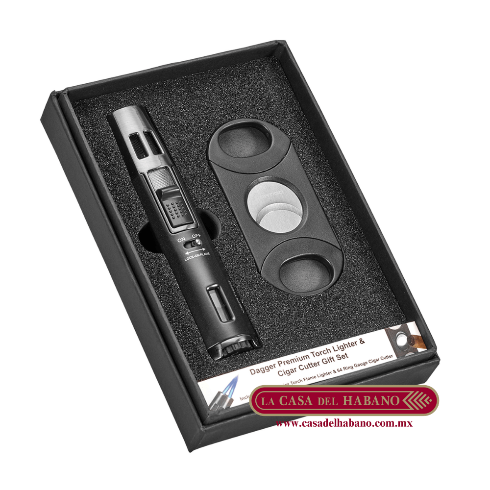 GIFT SET CORTADOR Y ENCENDEDOR DAGGER - Puros Cubanos Originales | La Casa del Habano México