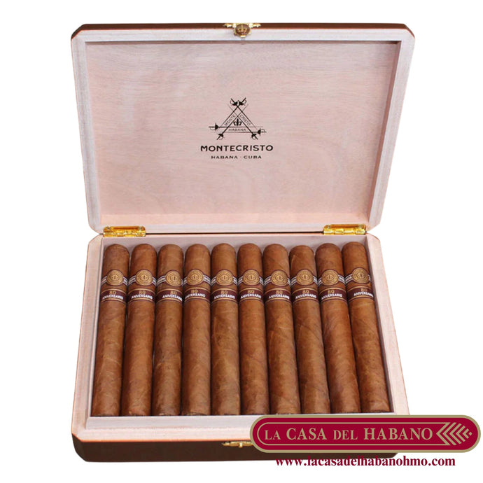 MONTECRISTO 80 ANIVERSARIO CAJA CON 20 UNIDADES - Puros Cubanos Originales | La Casa del Habano México