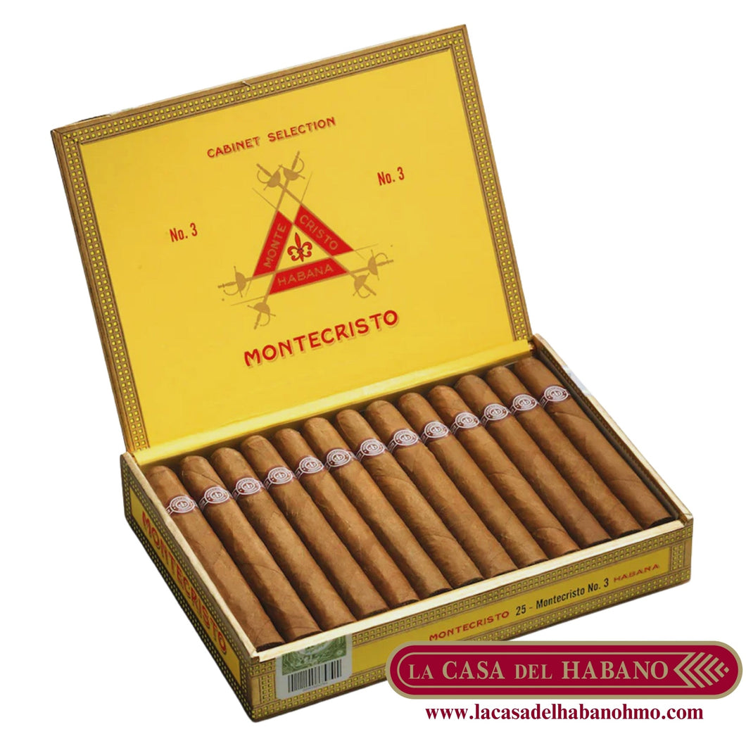 MONTECRISTO No. 3 CAJA CON 25 UNIDADES - Puros Cubanos Originales | La Casa del Habano México